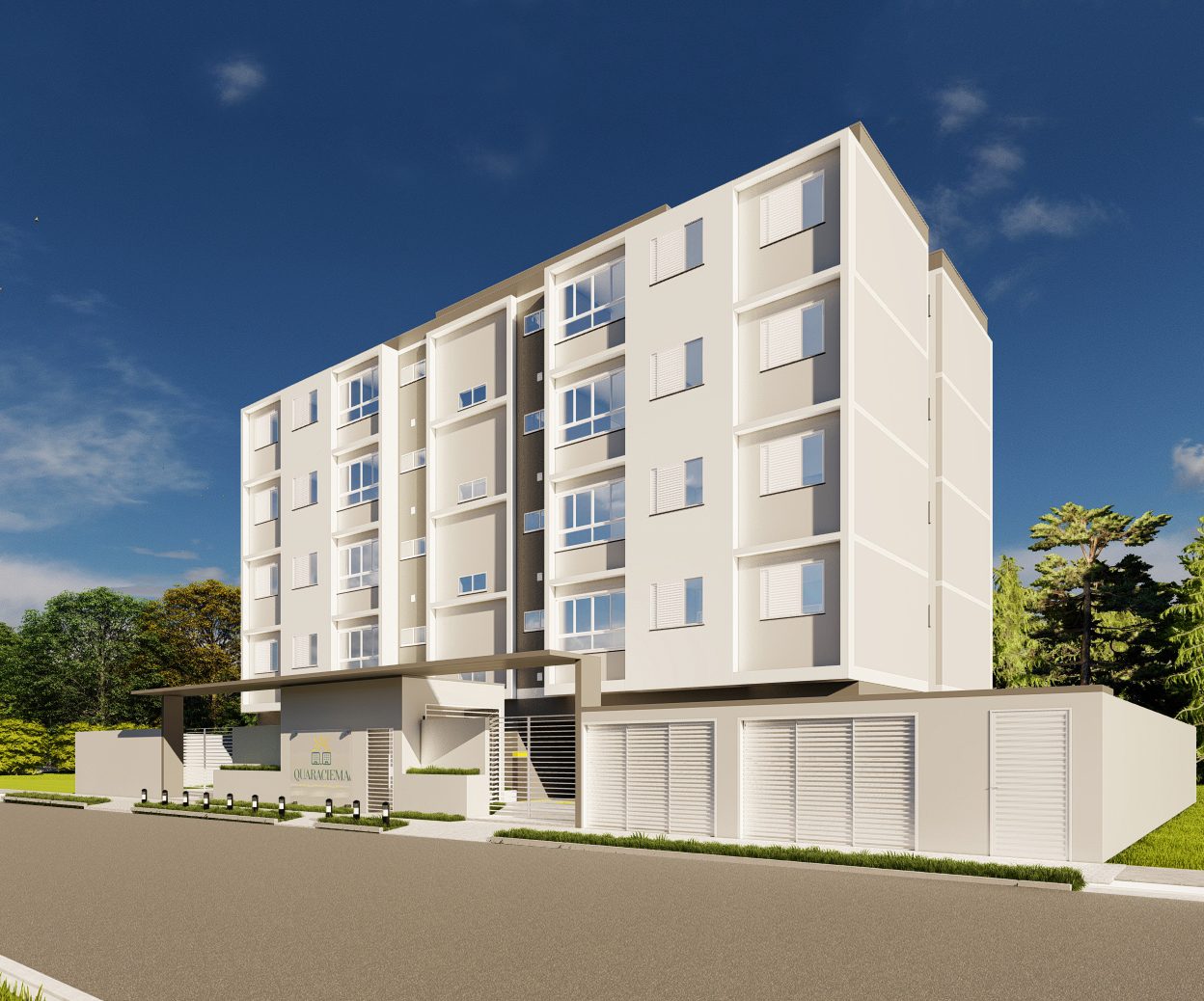 Edifício Quaraciema de dia, render ilustrativo